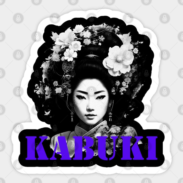 Kabuki - Japanese Culture Street Style Geisha Sticker by Ravenglow